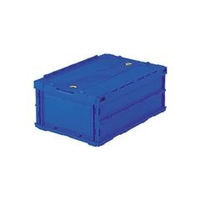 トラスコ中山 TRUSCO　薄型折りたたみコンテナ　30Lロックフタ付　ダークブルー TR-C30BDB