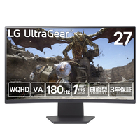 LGエレクトロニクス LG UltraGear/ゲーミングモニター/27型/曲面型VA(1000R)/ 180Hz/1ms(GTG)/VRR(AMD FreeSync対応)/メーカー保証3年 27GS60QC-B 27GS60QC-B