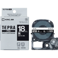 キングジム テプラ PROテープカートリッジ カラーラベル(ビビッド) 18mm幅 黒/白文字 SD18K
