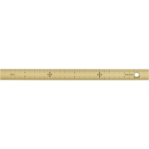 シンワ測定 竹製ものさし ３０ｃｍ 上下段１ｍｍピッチ ハトメ付 シンワ　竹製ものさし 71760-イメージ2