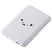 エレコム 超コンパクトモバイルバッテリー(5000mAh/3A/USB Type-C×1) しろちゃん(ホワイト×ブラック) DE-C48-5000WF