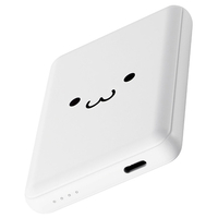 ELECOM - ELECOM　AC充電器一体型 モバイルバッテリー 5000mAh DE-AC08-5000WF　しろちゃん(ホワイト×ブラック) AC充電器一体型 モバイルバッテリー(5000mAh/20W/USB Type-C
