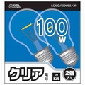 オーム電機 PS60形・E26口金 電球形蛍光灯 100Wクリア電球タイプ 2個入り LC100V100W60/2P