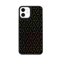 Dparks iPhone 12 mini用TWINKLE COVER キューブパターン ブラック DS19760I12