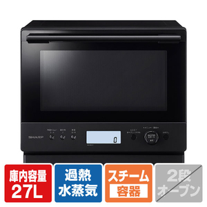 SHARP 過熱水蒸気オーブンレンジ PLAINLY ブラック RE-WF277-B-イメージ1