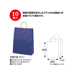 タカ印 手提げバッグ マリン 大 10枚 FC24880-50-6307-イメージ2