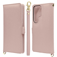 ラスタバナナ Galaxy S25 Ultra用ハンドストラップ付き手帳型ケース ライトピンク 8753GS25UBHSLPK