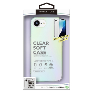 PGA iPhone 16e用クリアソフトケース オーロラ PG-25KTP02AR-イメージ1