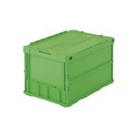 トラスコ中山 TRUSCO　薄型折りたたみコンテナ　50Lロックフタ付　グリーン TR-C50BGN