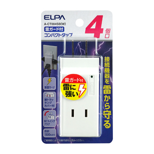 エルパ コンパクトタップ 4個口 対雷サージ機能付 A-CT004SB(W) エルパ コンパクトタップ 4個口 対雷サージ機能付 A-CT004SB(W)