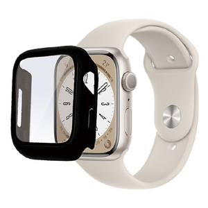 ラスタバナナ Apple Watch Series 8/7(45mm)用ガラス+PC一体型ケース ブラック GHB3742AW45-イメージ1