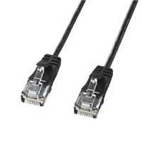 サンワサプライ カテゴリ6準拠極細LANケーブル(3m) ブラック KB-SL6-03BK