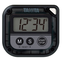 タニタ デジタルタイマー 丸洗いタイマー100分計 ブラック TD-376N-BK