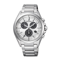 エディオンネットショップ シチズン Bla エコ ドライブ時計 アテッサ クロノグラフ メタルフェイス 白