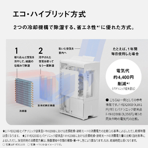 パナソニック 衣類乾燥除湿機 クリスタルホワイト F-YEX200D-W-イメージ8