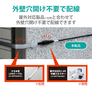 エレコム Cat6A対応LANケーブル(屋外用)(10m) ブラック LD-GPAOS/BK10-イメージ8