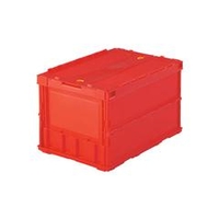 トラスコ中山 TRUSCO　薄型折りたたみコンテナ　50Lロックフタ付　レッド TR-C50BR