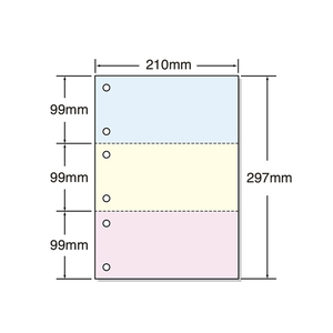 マルチプリンタ帳票 A4 カラー 3面 6穴 500枚 1冊 F846960-53006-イメージ1