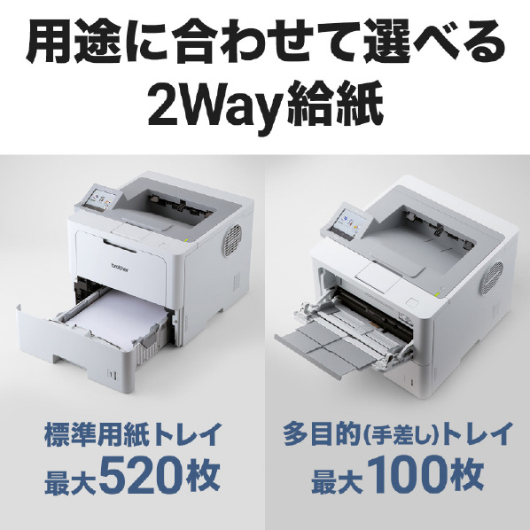 ブラザー A4モノクロレーザープリンタ JUSTIO ホワイト＆ライトグレー HL-L6310DW 標準トレイ 大容量 Windows