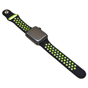 ラスタバナナ Apple Watch 42/44mm用シリコンベルト スポーツタイプ BK×GR RBLAW4402BG-イメージ1