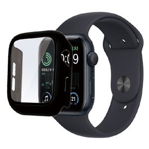 ラスタバナナ Apple Watch Series 6/5/4/SE(第2世代)/SE(44mm)用ガラス+PC一体型ケース ブラック GHB3746AW44-イメージ1