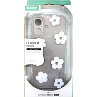 エレコム iPhone17用ソフトケース IMLフラワー ホワイト PM-A25AIMLFLWH