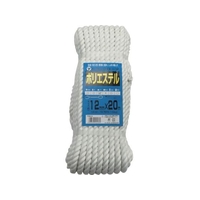 ユタカメイク ロープ ポリエステルトラックロープ 12mm×20m 白1220バンド掛巻 FC610GV-3420892