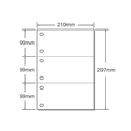 マルチプリンタ帳票 A4 白紙 3面 6穴 500枚 1冊 F846964-53001