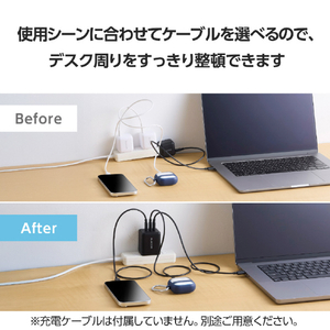エレコム USB Power Delivery 100W AC充電器(C×3) ブラック ACDC-PD113100BK-イメージ6