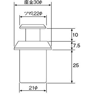 エスコ φ22mm プッシュつまみ FCJ624H-EA951CA-101-イメージ3