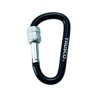 トラスコ中山 TRUSCO ネジロック付カラビナ 線径8mm×79mm ブラック ブラック4379566 FC489FC-4150392