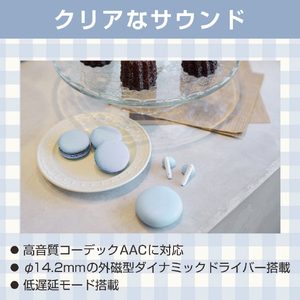 エレコム 完全ワイヤレスBluetoothヘッドフォン マカロンブルー LBT-TWS17CSBU-イメージ4