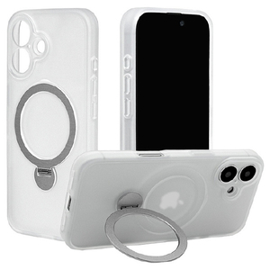 ラスタバナナ iPhone 16用ZEROSAFE SHAFT カメラ周囲保護 MAGSAFE対応360°回転スタンドケース フロストホワイト 8286IP461ZSFSLWH-イメージ1