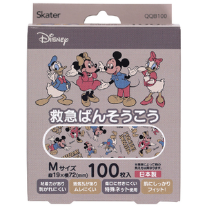 スケーター 救急ばんそうこう(M)100枚 ミッキー&フレンズ QQB100ﾐｯｷ-ﾌﾚﾝｽﾞ-イメージ2