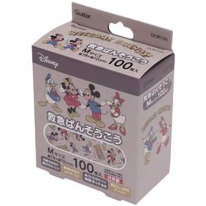 スケーター 救急ばんそうこう(M)100枚 ミッキー&フレンズ QQB100ﾐｯｷ-ﾌﾚﾝｽﾞ-イメージ3