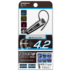 カシムラ Bluetooth イヤフォンマイク カナル式 ブラック BL-70-イメージ2