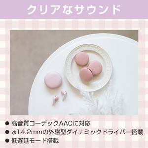 エレコム 完全ワイヤレスBluetoothヘッドホン マカロンピンク LBT-TWS17CSPN-イメージ4