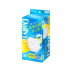 アイリスオーヤマ DAILYFITMASK なめらかタッチ ふつう ホワイト 30枚 FC573TB-PK-DH30MW-イメージ1