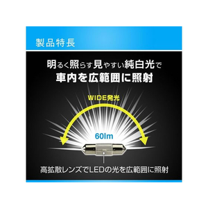 カーメイト LEDルームランプ E60L 6500K FCD4916BW32-イメージ4
