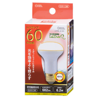 オーム電機 LED電球 E26口金 全光束682lm(6．2Wミニレフランプ形) 電球色相当 LDR6LWA9