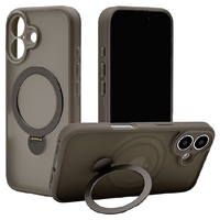 ラスタバナナ iPhone 16用ZEROSAFE SHAFT カメラ周囲保護 MAGSAFE対応360°回転スタンドケース フロストナチュラル 8288IP461ZSFSLNL