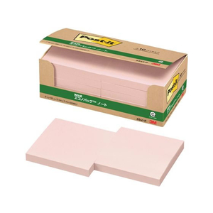 3M ポスト・イット ノート 再生紙 エコノパック 75×75mm ピンク 10冊 F827181-6541-P-イメージ2