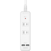 多摩電子工業 ACタップ&USB 2+2 ケーブル(2．0m) ホワイト TSK84U20W