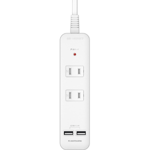多摩電子工業 ACタップ&USB 2+2 ケーブル(2．0m) ホワイト TSK84U20W-イメージ1