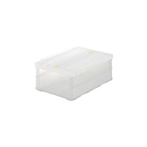 トラスコ中山 TRUSCO　薄型折りたたみコンテナスケル　30Lロックフタ付　透明 TSK-C30BTM-イメージ1
