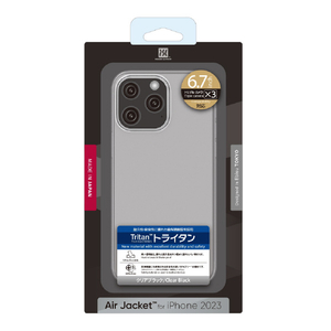 パワーサポート iPhone 15 Pro Max用Air jacket Clear Black PJYC-73-イメージ4