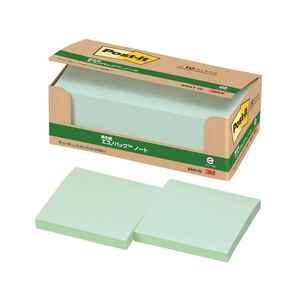 3M ポスト・イット ノート 再生紙 エコノパック 75×75mm グリーン 10冊 F827183-6541-G-イメージ2