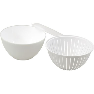 パール金属 ララシャイン 19cm ザル・フタ 3点セット クリアグリーン FCE842H-HC-849-イメージ3
