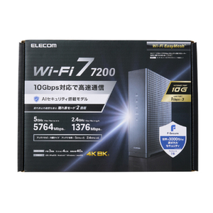エレコム Wi-Fi 7 5764+1376Mbps セキュリティ搭載10Gルーター ブラック WRC-BE72XSD-B-イメージ2