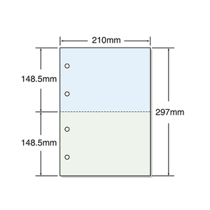マルチプリンタ帳票 A4 カラー 2面 4穴 500枚×2冊 1箱(2冊) F847031-53007-イメージ1